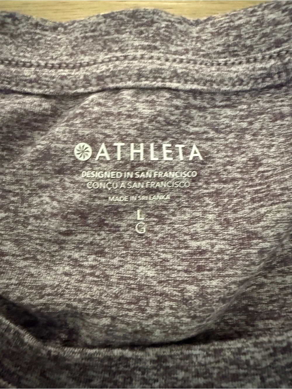 Athleta Long-Sleeve Crewneck Top in Heather purple/Gray size large